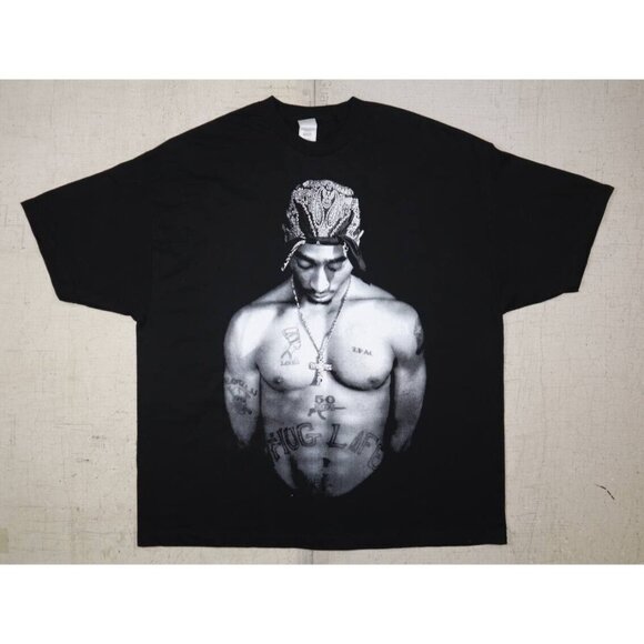 Vintage 90s Tupac Shirt Thug Life Rap Tee Hip Hop Black Size 3XL